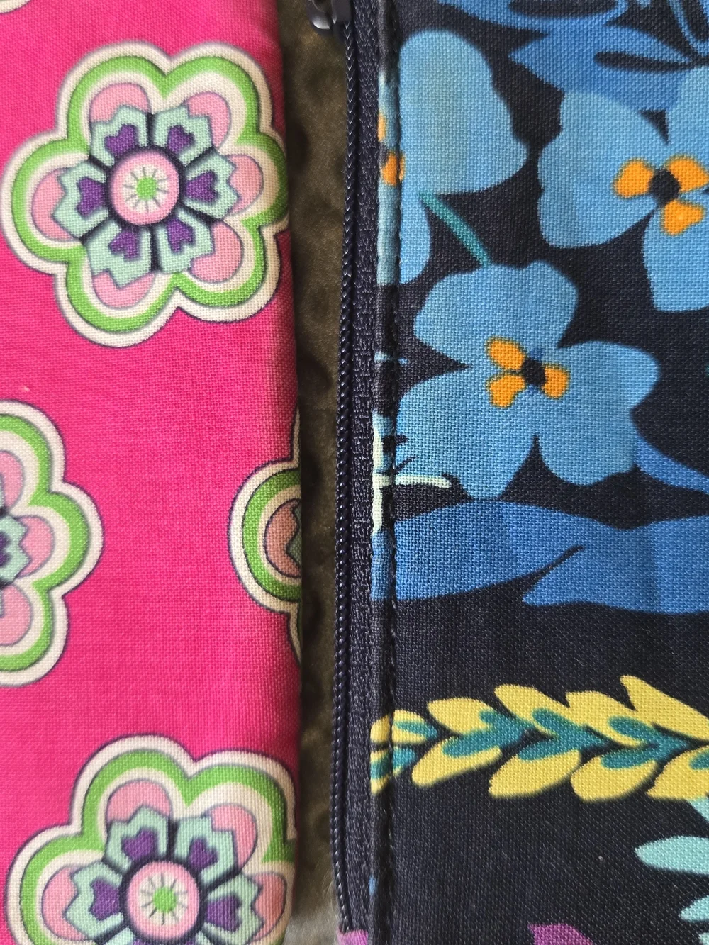 2 Retired Patterns-Vera Bradley Pink Floral & Multi Floral ID Wallet Keyring Set